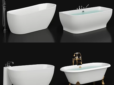 Stylish Bathtub Designs for Bathroom Washing Daily Use with Faucet and Classic Styles 3d model