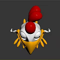 Cute Cartoon Chicken Stuffed Doll With White Body Red Comb And Yellow Beak Feet