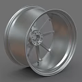 Silver Car Tire With Red Center Cap And Stylish Alloy Spokes Design