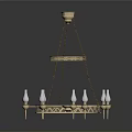 Elegant Golden Two Tier Chandelier Design With Candle Shaped Lights
