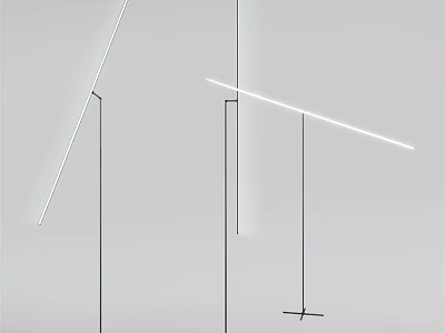 Modern Minimalist Floor Lamp With Sleek Metal Frame And Adjustable Light Bar 3d model