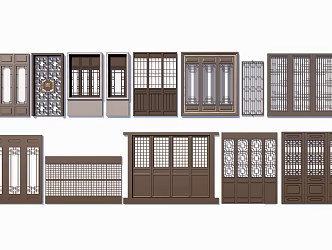 New Chinese style door, door and window, ancient built door and window, lattice window, single door 3d model