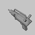 Futuristic Red And Gray Ray Gun With Metallic Barrel And Sleek Grip Design