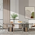Modern Dining Table and Chair Combination Bar Dining Table and Chair 3d model