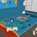 Modern Children Carpet Color Carpet Art Carpet 3d model