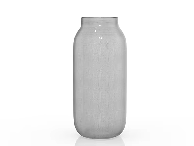 Gray Ceramic Vase With Smooth Surface And Cylindrical Shape For Home Decor 3d model