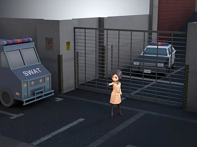 Resiant Evil Woman Police Car Female Reconnaissance 3d model