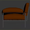 Modern Orange Fabric Sofa With Metal Frame Sleek Design And Plush Cushions