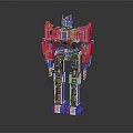 Colorful Building Block Robot Model With Blue Red And White Mechanical Design