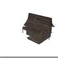 Ancient Architecture Featuring Traditional Roof Wooden Structure Stone Walls Balcony Staircase And Interior Beams