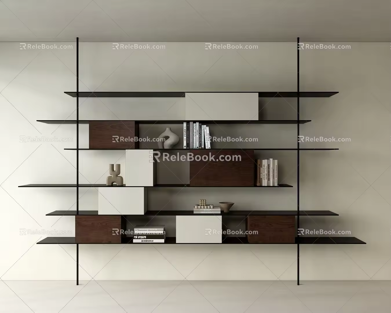 Bookshelf Open Bookshelf Decorative Bookcase 3d model