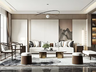 New Chinese Living Room 3d model