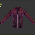 Red And Black Plaid Jacket With Zipper Closure And Long Sleeves Design