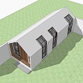 Modern White Detached Villa Exterior With Wooden Accents Large Windows And Green Lawn