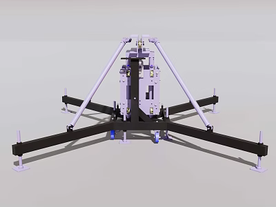 Commercial Equipment with Multiple Supporting Arms and Metal Frame for Industrial Use 3d model