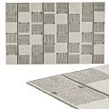 Square Rug With Geometric Pattern In Neutral Tones For Living Room Decor 3d model