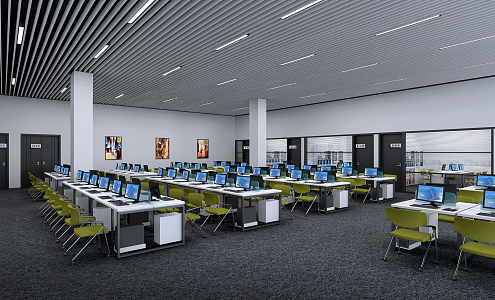 modern public office area office 3d model