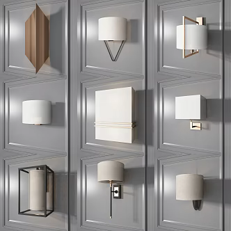 Modern wall lamp wall lamp combination 3d model