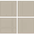 Classic Light Colored Background Wall With Framed Panels And Decorative Patterns 3d model