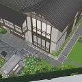 Garden Landscape Design With Lush Plants Water Features And Seating Area