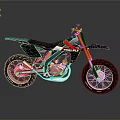 Black Motocross Motorcycle With Red And White Rebel Details Orange Fork And Silver Engine