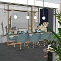 Meiji Modern Beauty Hair Salon Interior With Reception Desk Green Plants And Hanging Lights