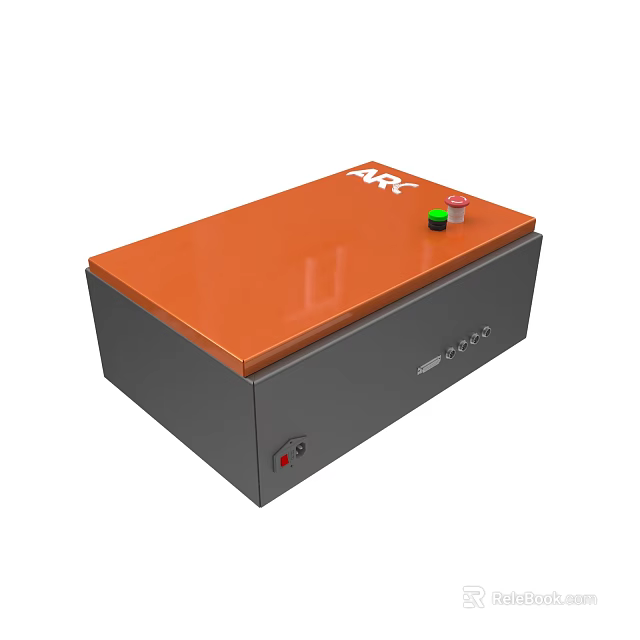 ARC Industrial Equipment With Orange Top Gray Body And Green Red Buttons 3d model 