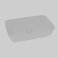 Modern White Rectangular Washbasin With Smooth Surface And Minimalist Design