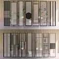 Modern partition decorative screen combination 3d model