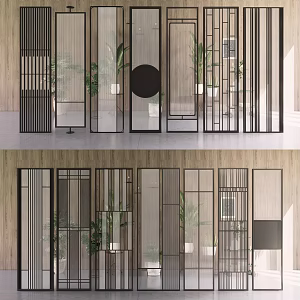 Modern partition decorative screen combination 3d model