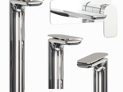 Modern Chrome Bathroom Faucets With Sleek Design And Polished Finish 3d model