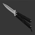 Durable Folding Knife Hardware Tool With Silver Blade And Black Handle 3d model