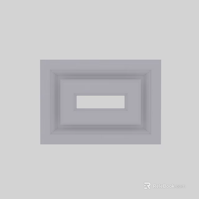 Modern Ceiling Design With Rectangular Recessed Panel And Layered Edges 3d model 