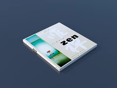 Zen Themed Book Cover Design With Green Serene Imagery And Minimalist Layout 3d model