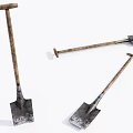Practical Hardware Tools Shovels With Wooden Handles And Metal Blades For Gardening And Construction Use