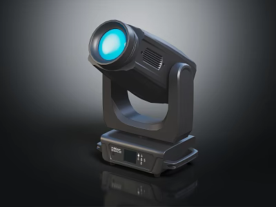 Professional LED Moving Head Stage Light with Blue Beam and Black Housing 3d model