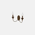 Vintage Brass Wall Sconce With Double Candle Shaped Lights And Classic Base Design