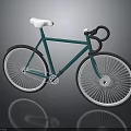 Teal Modern Bicycle With White Seat Black Handlebars And White Rims