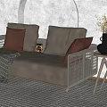Modern Multiplayer Sofa Double Sofa 3d model