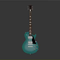 Turquoise Electric Guitar Daily Life Musical Instrument With Orange Edge Black Panel And White Knobs