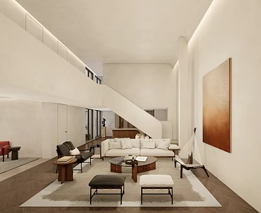 Villa Living Room Basement Living Room Duplex Living Room 3d model