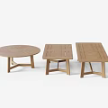 Modern Minimalist Solid Wood Dining Tables Round And Rectangular With Clean Lines 3d model
