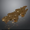 Golden Spacecraft Design with Complex Structure and Metallic Shine in Cosmic Exploration 3d model
