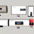 Modern Electric Water Heaters With Various Designs And Smart Digital Displays For Home Bathroom Use