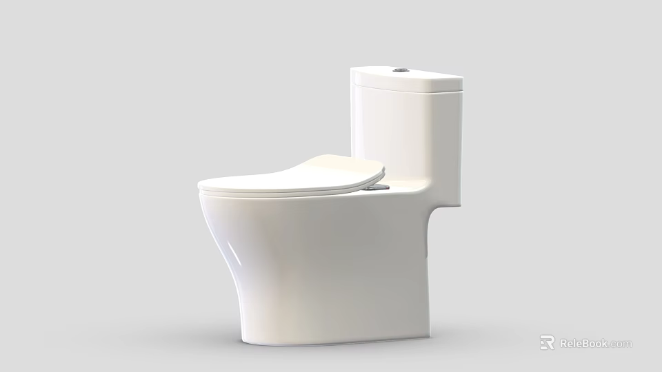 Sleek White Modern Ceramic Toilet Design For Bathroom Interior Home With Smooth Finish 3d model 