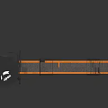 TECBEARS Modern Bedside Lamp With Black Body Orange Gray Accents And Two Bulbs