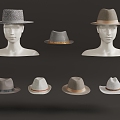 Modern Hat Sun Hat Leather Hat 3d model