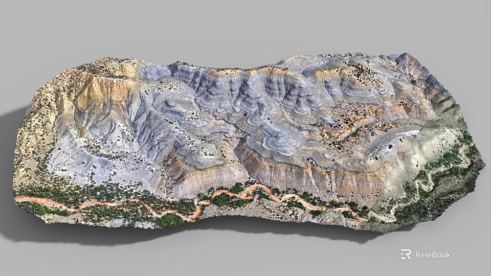 Detailed Micro Terrain Model Showcasing Realistic Topographic Features And Natural Landforms 3d model