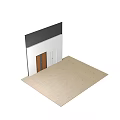 Modern Double Doors With Wood Grain And Light Beige Finish Black Lines Design