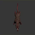 Mythical Red Monster Dog Character Featuring Fangs And Long Tongue